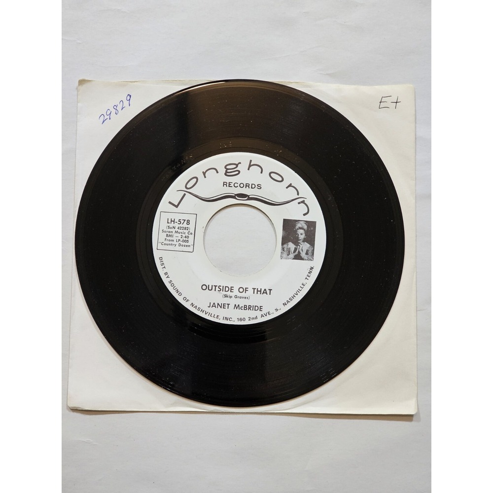 Janet McBride 45 Rpm Vinyl, Yodelin' Jan/Outside Of That, Longhorn Records - Picture 2 of 2